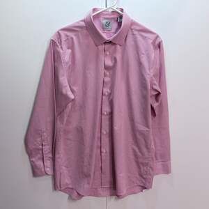 Kilburne & Finch Men's Pink Gingham Long Sleeve Dress Shirt 16.5 32/33